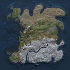 Thumbnail Rust Map: Procedural Map, Size: 3500, Seed: 21204, 15 Monuments
