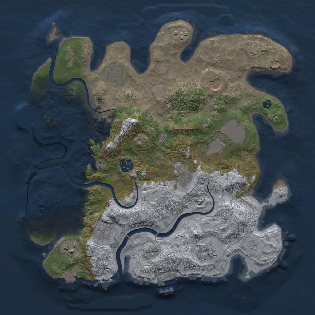 Rust Map: Procedural Map, Size: 3500, Seed: 21204, 15 Monuments