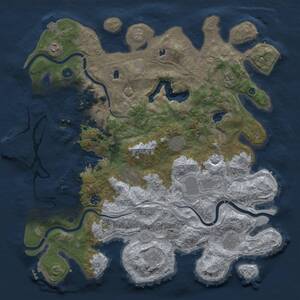 Thumbnail Rust Map: Procedural Map, Size: 4500, Seed: 15117, 16 Monuments