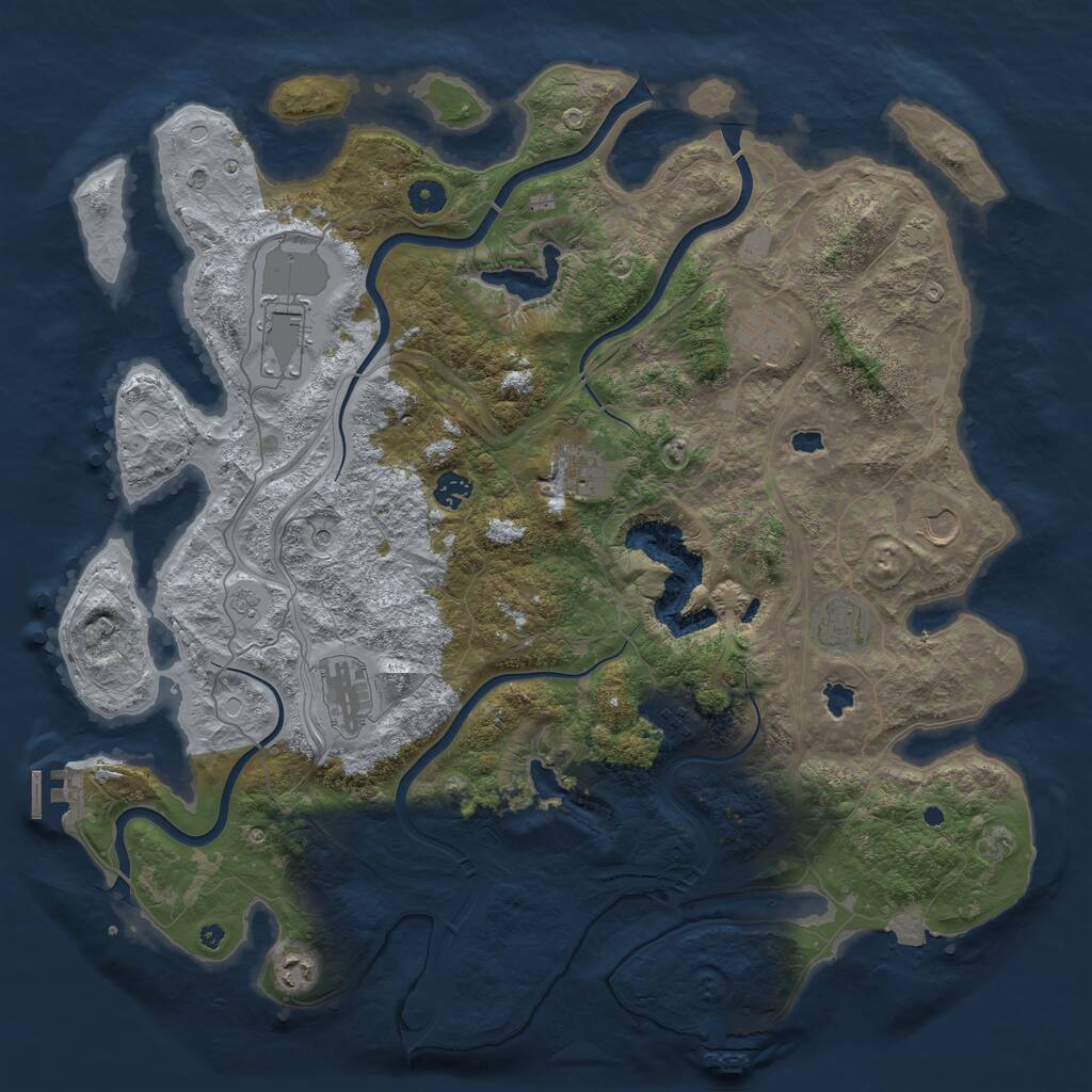 Rust Map: Procedural Map, Size: 4500, Seed: 457144971, 15 Monuments