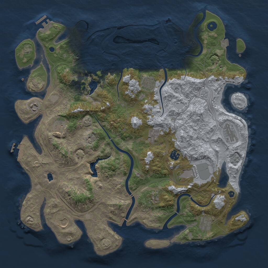 Rust Map: Procedural Map, Size: 4300, Seed: 1554142885, 17 Monuments