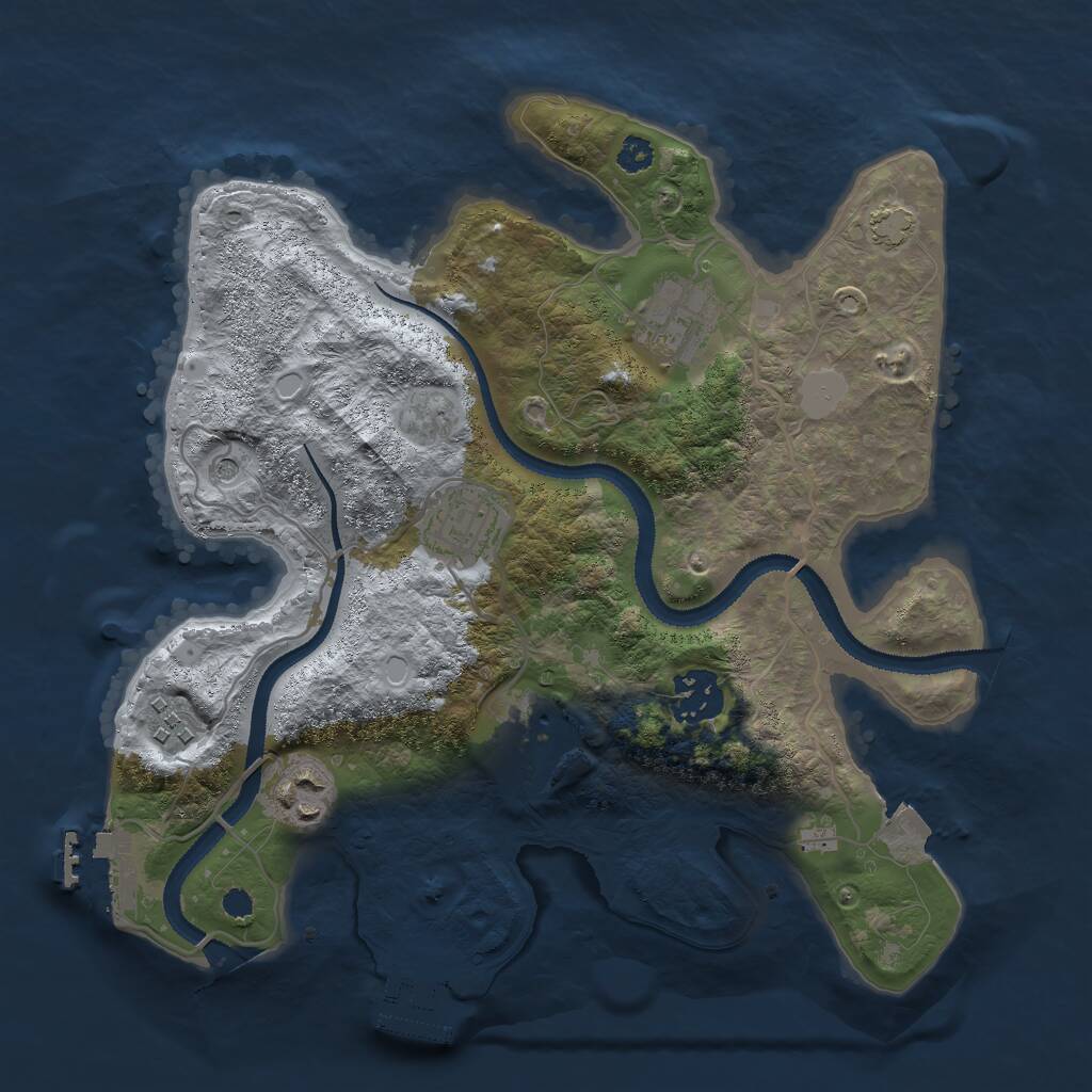 Rust Map: Procedural Map, Size: 3000, Seed: 543875567, 11 Monuments