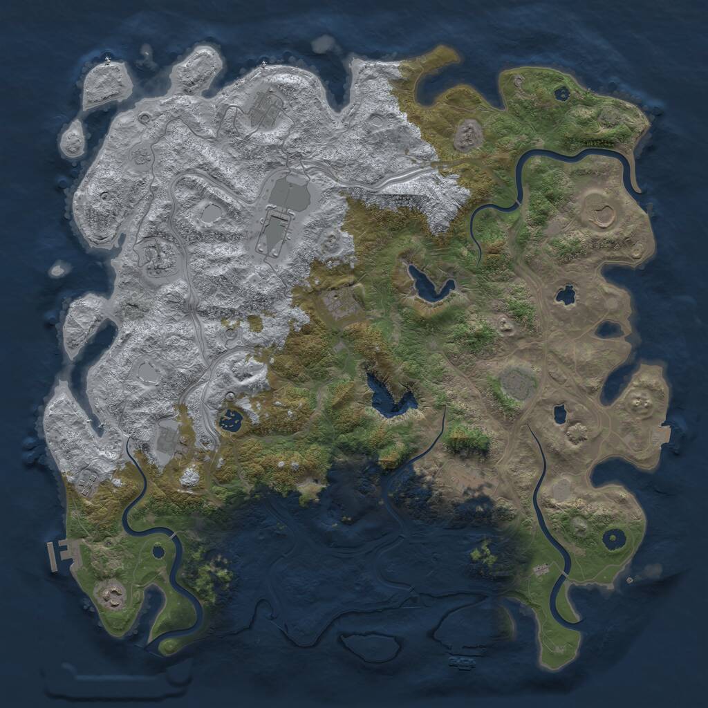 Rust Map: Procedural Map, Size: 4800, Seed: 49107957, 17 Monuments