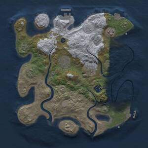 Thumbnail Rust Map: Procedural Map, Size: 3000, Seed: 774201, 12 Monuments