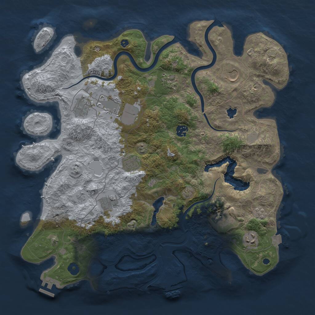 Rust Map: Procedural Map, Size: 4000, Seed: 388830734, 16 Monuments