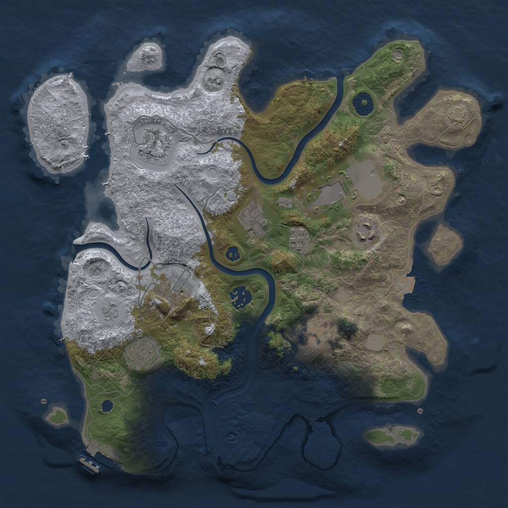 Rust Map: Procedural Map, Size: 3500, Seed: 8237979, 14 Monuments