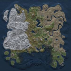 Thumbnail Rust Map: Procedural Map, Size: 4500, Seed: 293190702, 17 Monuments