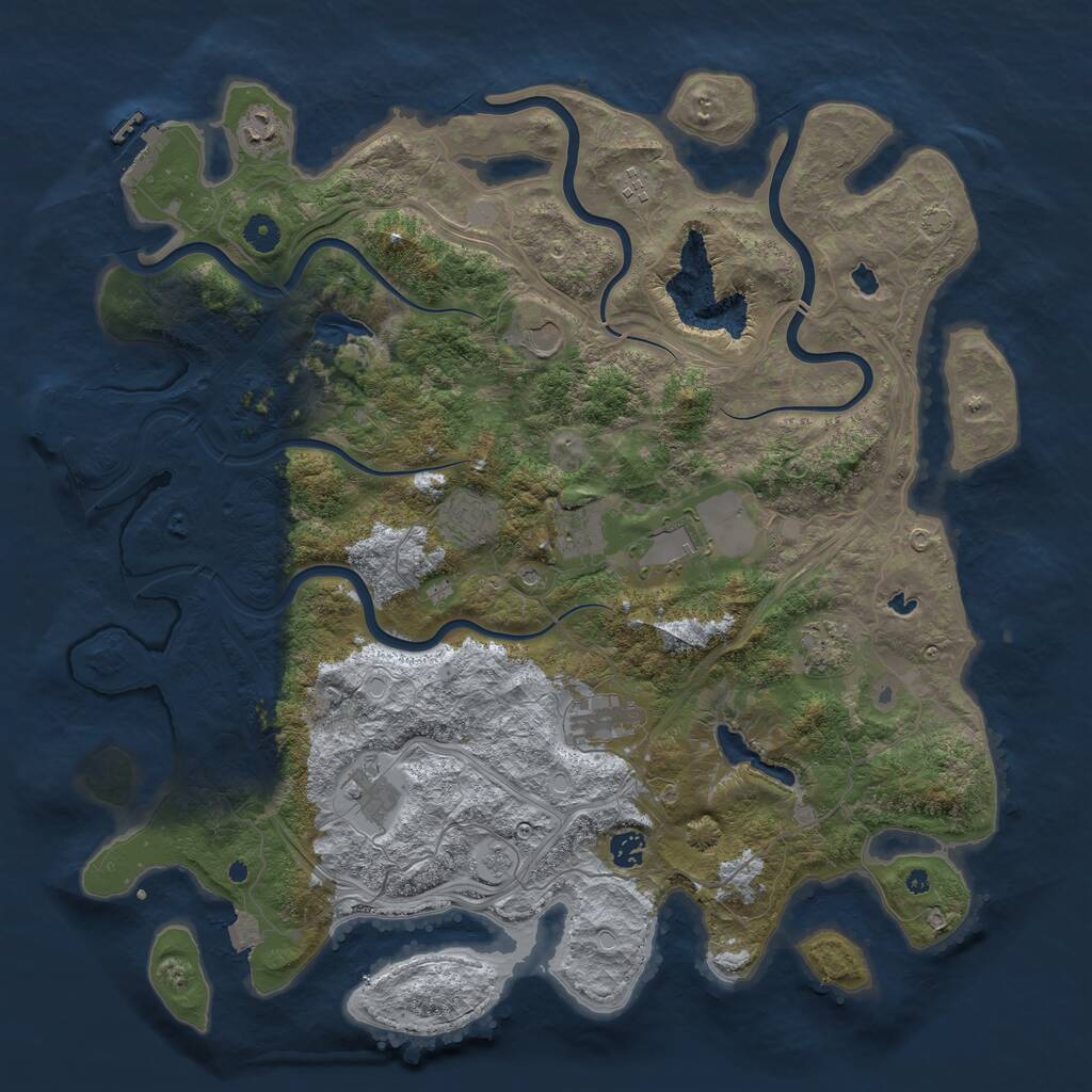 Rust Map: Procedural Map, Size: 4500, Seed: 623013964, 16 Monuments