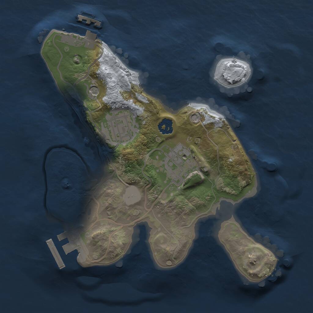 Rust Map: Procedural Map, Size: 2000, Seed: 1050769289, 6 Monuments