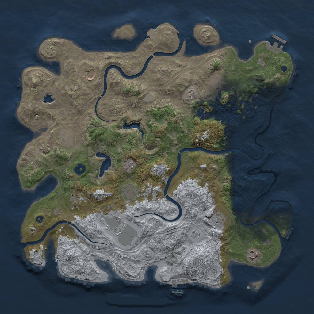 Rust Map: Procedural Map, Size: 4250, Seed: 1371276560, 16 Monuments