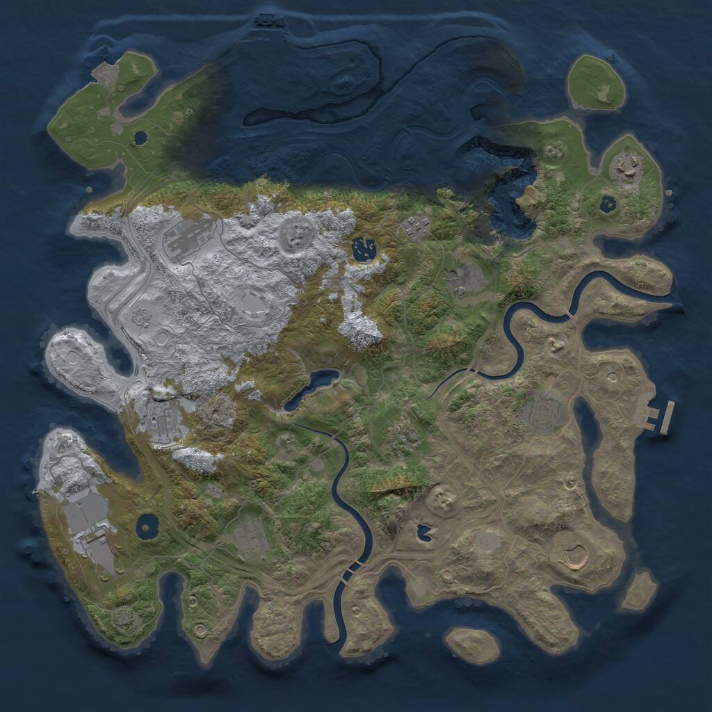 Rust Map: Procedural Map, Size: 4250, Seed: 1342642550, 17 Monuments