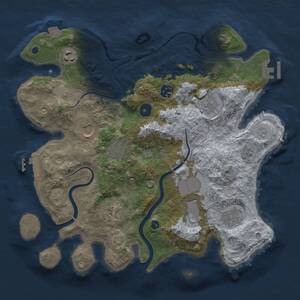 Thumbnail Rust Map: Procedural Map, Size: 3500, Seed: 206614845, 15 Monuments
