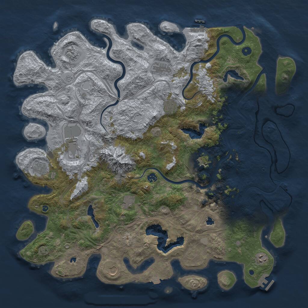 Rust Map: Procedural Map, Size: 5000, Seed: 27768, 17 Monuments
