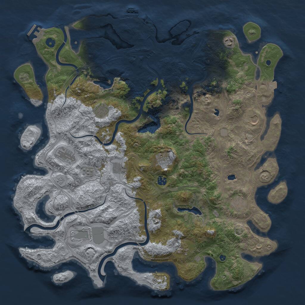 Rust Map: Procedural Map, Size: 4800, Seed: 1113333, 17 Monuments
