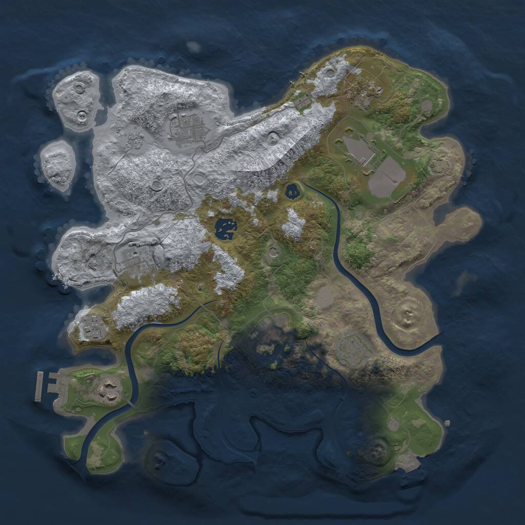 Rust Map: Procedural Map, Size: 3500, Seed: 850181049, 14 Monuments