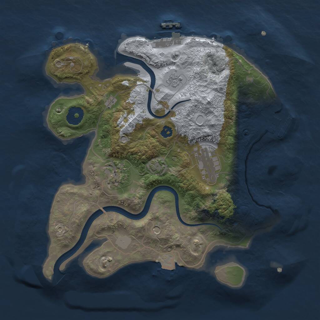 Rust Map: Procedural Map, Size: 2700, Seed: 1780660930, 8 Monuments