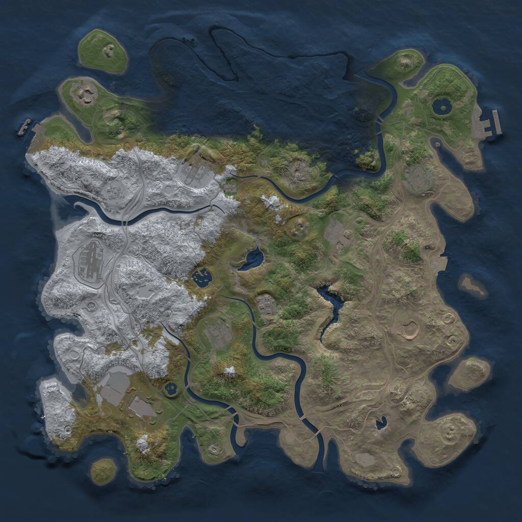 Rust Map: Procedural Map, Size: 4250, Seed: 738628116, 16 Monuments