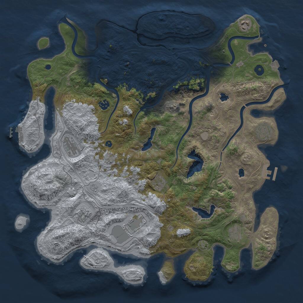 Rust Map: Procedural Map, Size: 4500, Seed: 609422125, 15 Monuments