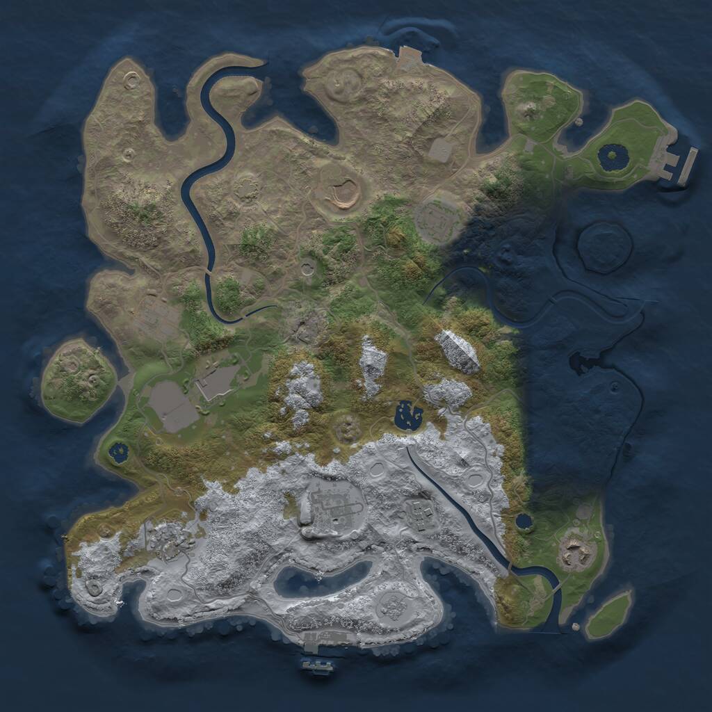 Rust Map: Procedural Map, Size: 3650, Seed: 87428915, 15 Monuments