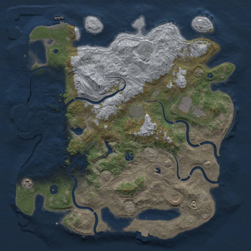 Rust Map: Procedural Map, Size: 4250, Seed: 535536896, 14 Monuments