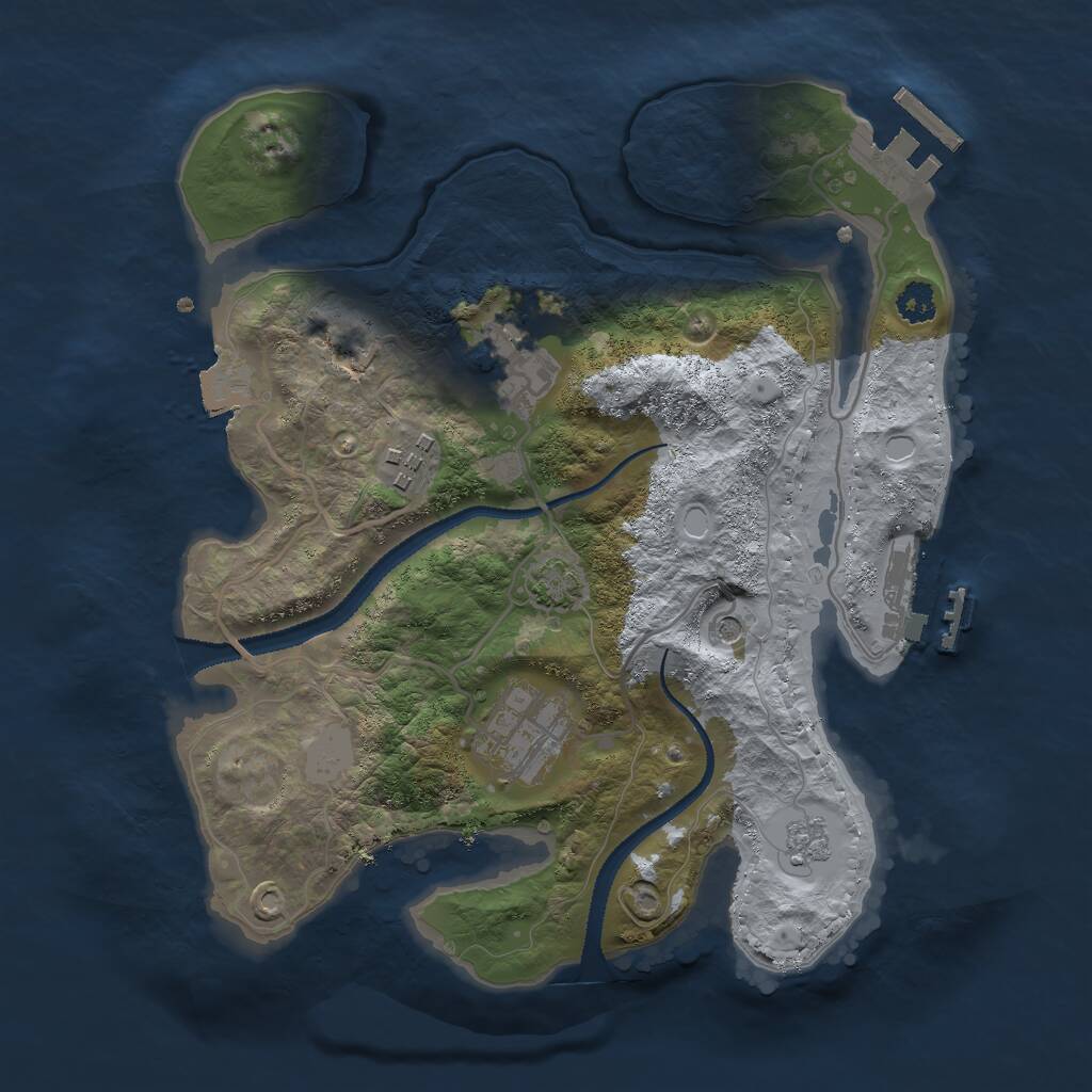 Rust Map: Procedural Map, Size: 2700, Seed: 491943194, 9 Monuments