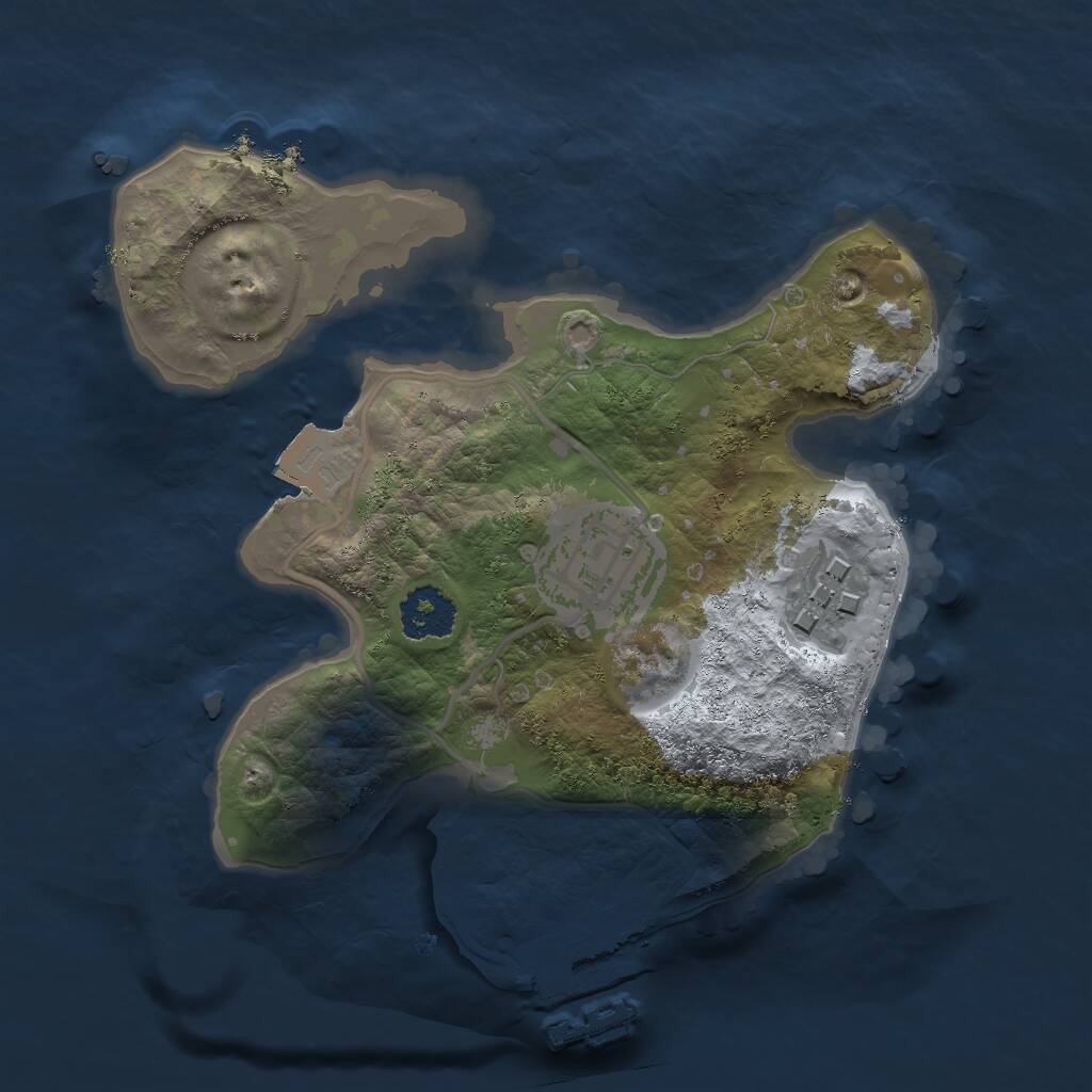 Rust Map: Procedural Map, Size: 2000, Seed: 324846035, 4 Monuments