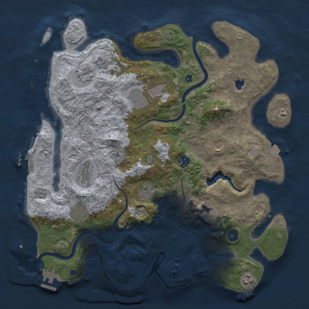 Rust Map: Procedural Map, Size: 4000, Seed: 490966443, 16 Monuments