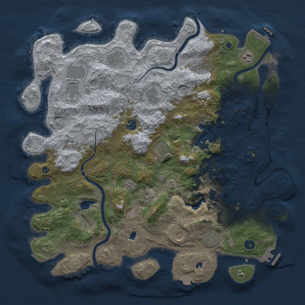 Rust Map: Procedural Map, Size: 4500, Seed: 556431, 17 Monuments