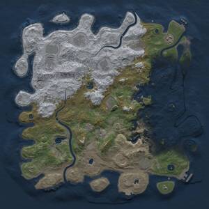 Thumbnail Rust Map: Procedural Map, Size: 4500, Seed: 556431, 17 Monuments