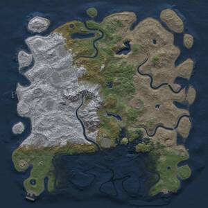Thumbnail Rust Map: Procedural Map, Size: 5000, Seed: 912563167, 16 Monuments