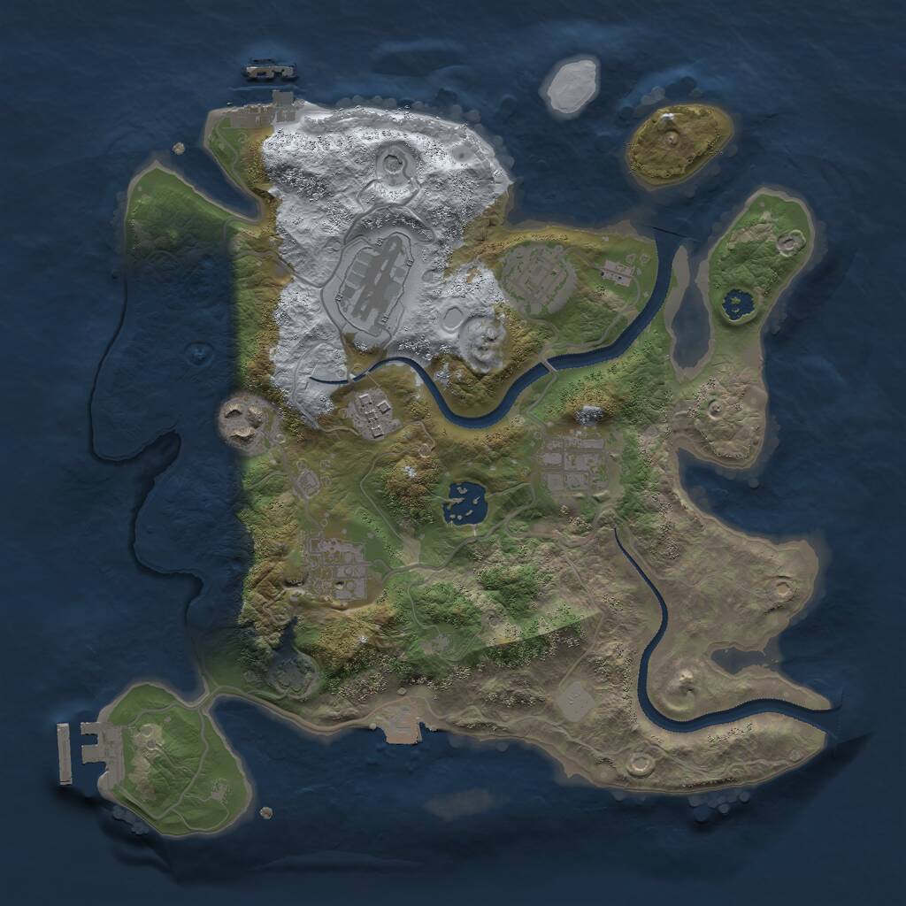 Rust Map: Procedural Map, Size: 3000, Seed: 318179995, 12 Monuments