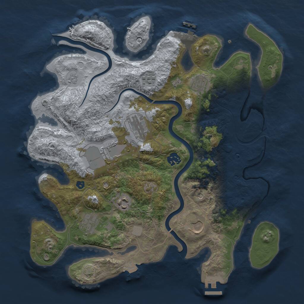 Rust Map: Procedural Map, Size: 3560, Seed: 1050150599, 14 Monuments