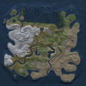 Thumbnail Rust Map: Procedural Map, Size: 4001, Seed: 2142959860, 15 Monuments