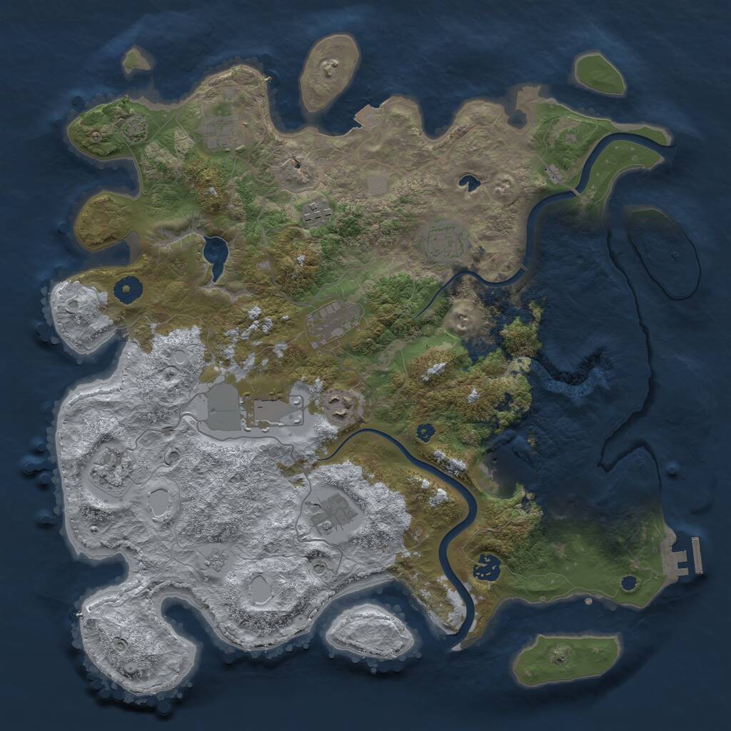 Rust Map: Procedural Map, Size: 4000, Seed: 1501203253, 15 Monuments
