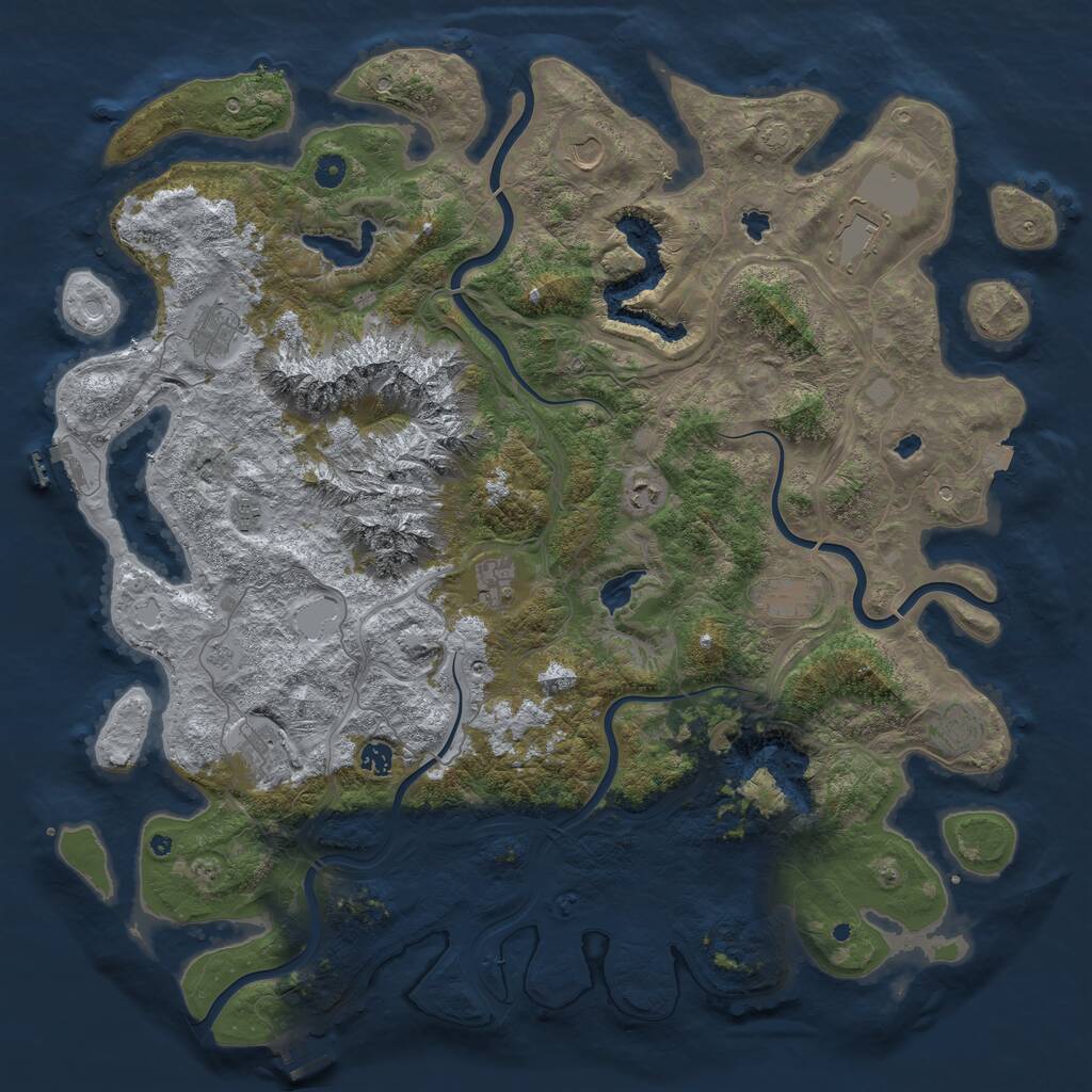 Rust Map: Procedural Map, Size: 5000, Seed: 2415588, 16 Monuments