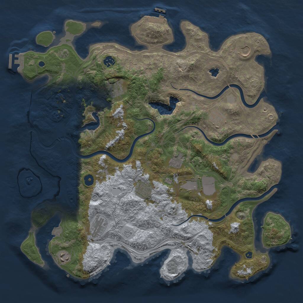 Rust Map: Procedural Map, Size: 4300, Seed: 1316793223, 16 Monuments