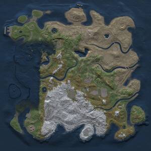 Thumbnail Rust Map: Procedural Map, Size: 4300, Seed: 1316793223, 16 Monuments
