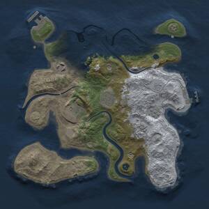 Thumbnail Rust Map: Procedural Map, Size: 3000, Seed: 243677441, 11 Monuments