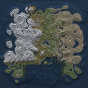 Thumbnail Rust Map: Procedural Map, Size: 4500, Seed: 2113982830, 17 Monuments