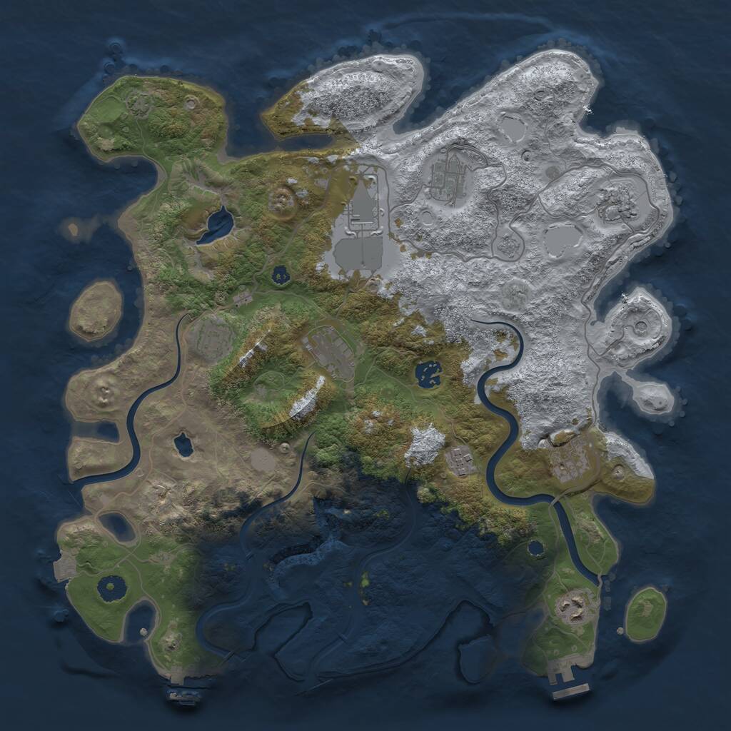 Rust Map: Procedural Map, Size: 4000, Seed: 1402324264, 15 Monuments