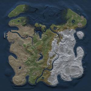 Thumbnail Rust Map: Procedural Map, Size: 4000, Seed: 1455087055, 17 Monuments