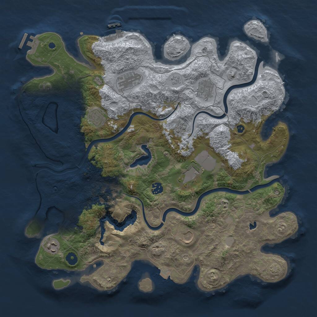 Rust Map: Procedural Map, Size: 4000, Seed: 406397532, 14 Monuments