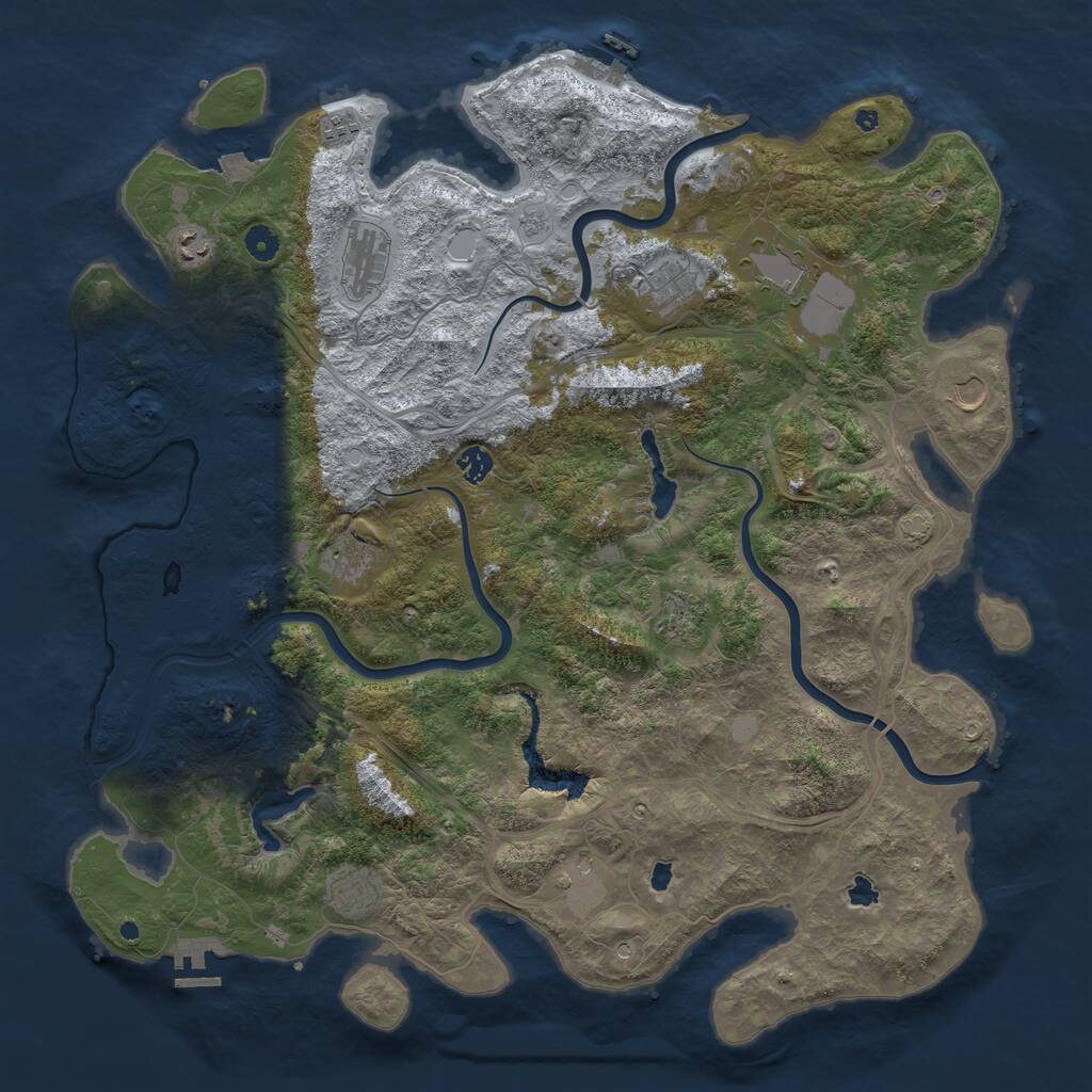 Rust Map: Procedural Map, Size: 4750, Seed: 629679, 17 Monuments
