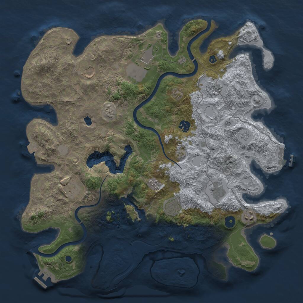 Rust Map: Procedural Map, Size: 4000, Seed: 164058172, 15 Monuments