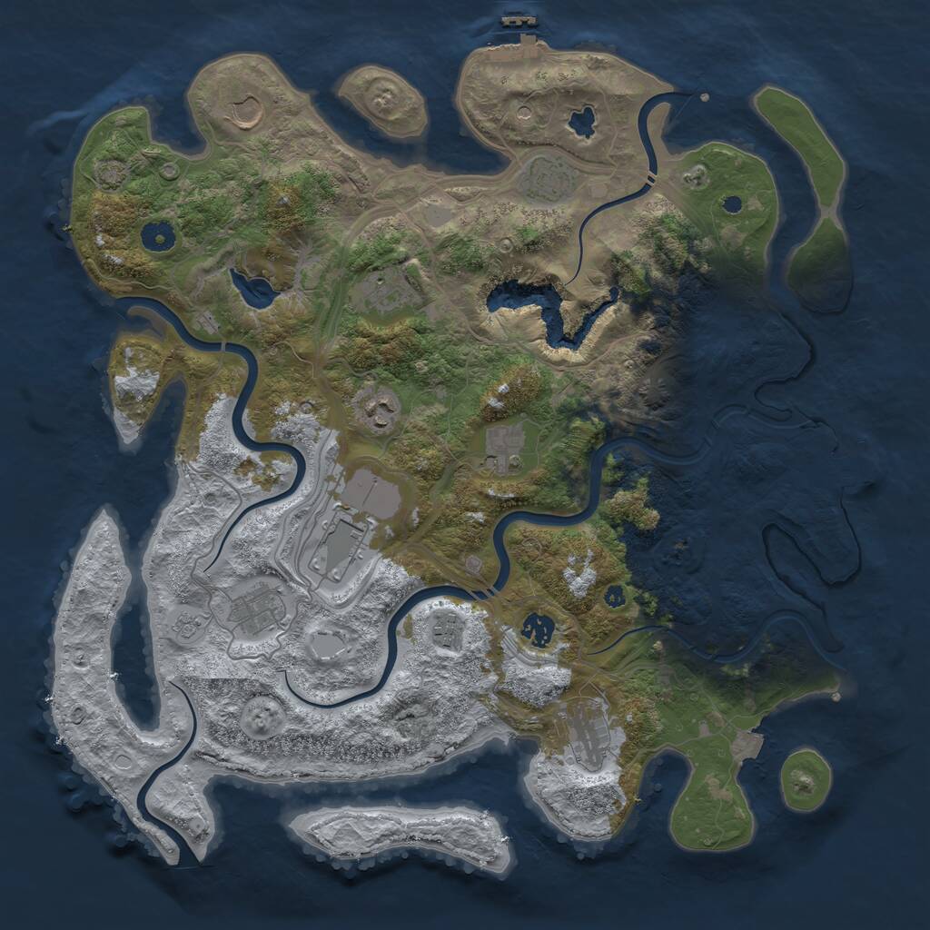 Rust Map: Procedural Map, Size: 4250, Seed: 1940241635, 16 Monuments