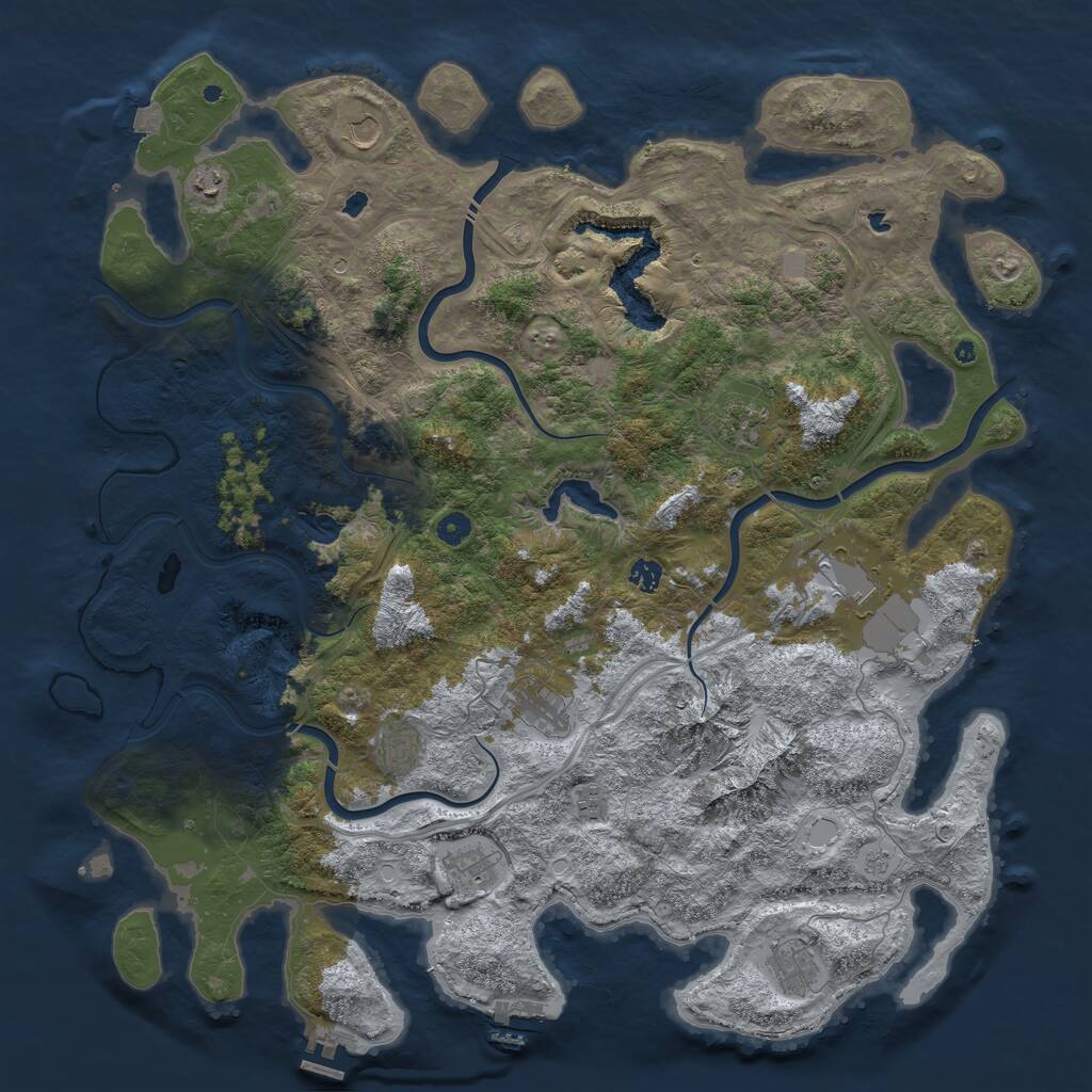 Rust Map: Procedural Map, Size: 5000, Seed: 22134, 16 Monuments