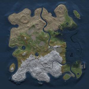 Thumbnail Rust Map: Procedural Map, Size: 3500, Seed: 1999107865, 15 Monuments