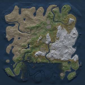 Thumbnail Rust Map: Procedural Map, Size: 4500, Seed: 1381777017, 15 Monuments