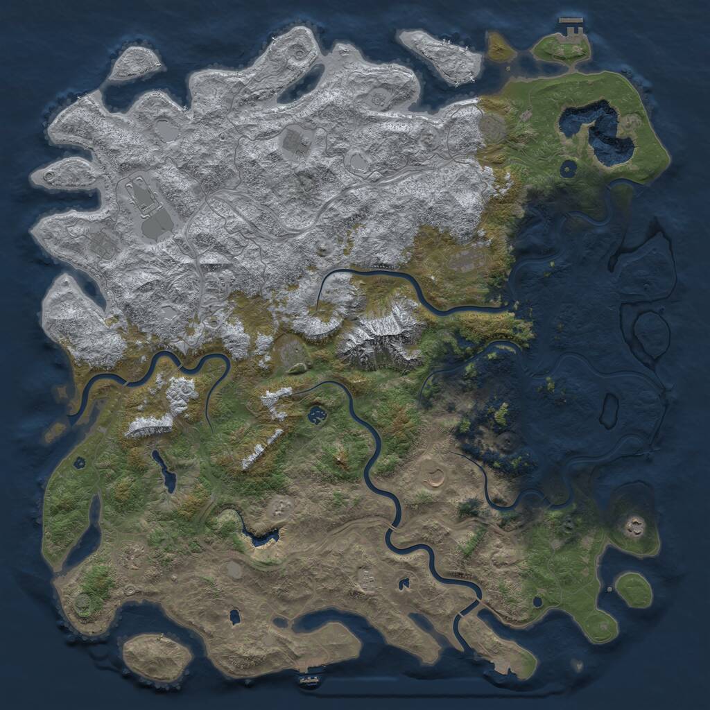 Rust Map: Procedural Map, Size: 6000, Seed: 1998459788, 17 Monuments