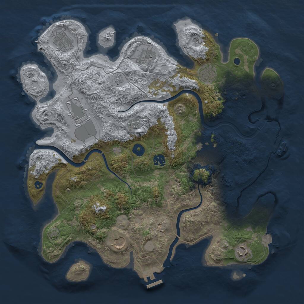 Rust Map: Procedural Map, Size: 3750, Seed: 1767649308, 15 Monuments